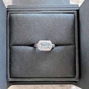 David Yurman Novella Cable Ring Sterling Silver with Topaz and Diamonds US 7